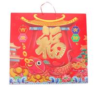 Calendrier Mural Chinois 2027 Année du Mouton Papier Doré Rouge | Design Traditionnel Festif Motifs Vifs de Chèvre, Espace D’écriture Généreux, Bureau et Commerce