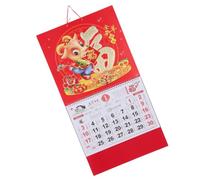 Calendrier Mural Chinois 2027 en Papier Rouge, Traditionnel | Calendrier Lunaire Chinois, Planificateur Feng Shui 2027, Accroche Murale, Usage Quotidien, Couleurs Vives