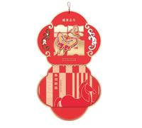 Calendrier mural chinois créatif avec caractères Fu traditionnels 2026, calendrier du Nouvel An chinois, décorations artistiques pour la maison et le bureau(D)