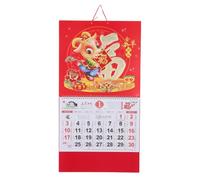 Calendrier Mural Chinois en Papier Rouge 2027 | Nouvel An Lunaire, Année du Mouton, Format Mural, Disposition Claire, Couleurs Vives Solide