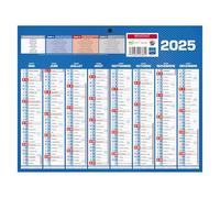 Calendrier mural classique Mini 2024/2025 en carton rigide - 16 Mois - Format : 21 x 26,5 cm