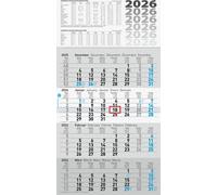 Calendrier mural cloche "4 mois UWS" 2026 gris