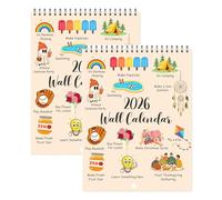 Calendrier mural d'activités amusant 2026 : Jours ennuyeux - Transformez 365 jours en petits rituels joyeux, calendrier mural de liste de planificateur d'activités sur 12 mois (2PCS)