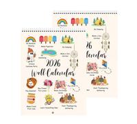 Calendrier mural d'activités ludiques 2026 : Dites adieu à l'ennui ! Transformez 365 jours en petits rituels joyeux. Agenda mural avec 12 activités pour les mois à venir, calendrier idéal (2 PCS)