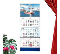 Calendrier mural de bureau, planificateur mensuel pliable à 4 compartiments | Planificateur annuel 2026, pour bureau, école, salle de classe, restaurant, maison, famille, dortoir et planification du