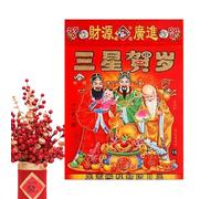 Calendrier mural de chevaux 2026, planificateur chinois en papier amovible | Décoration murale pour le Nouvel An chinois 2026, pour organiser la maison, le bureau, l'appartement familial le
