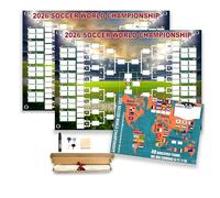 Calendrier mural de la Coupe du Monde de Football 2026 : affiche recto-verso, calendrier des matchs, tableau des pronostics à créer soi-même (2pcs)