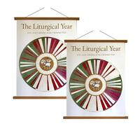 Calendrier mural de l'année liturgique 2025-2026, calendrier mural circulaire de l'année chrétienne avec jours de fête, avec images de l'agneau de Dieu, comprend Noël, l'Épiphanie (2pcs)