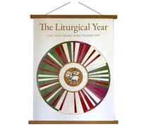 Calendrier mural de l'année liturgique 2025-2026, calendrier mural circulaire de l'année chrétienne avec jours de fête, avec images de l'agneau de Dieu, comprend Noël, l'Épiphanie (1pcs)
