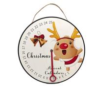 Calendrier mural de Noël en bois - Panneau mural compte à rebours jusqu'à Noël, décoration de l'Avent rustique à longue queue | Décoration de vacances pour chambre à coucher, dortoir, arbre