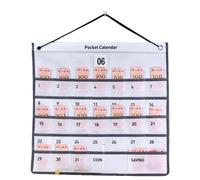 Calendrier mural de poche - Calendrier mural 2025 avec poche | Organiseur mural pour monnaie | Calendrier mural familial mensuel 2025 avec poche pour salon, chambre à coucher