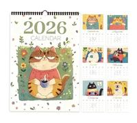 Calendrier Mural Des Chats 2026,Planificateur Scolaire Peint À La Main | Calendrier Annuel Chat 12 Mois,Pour Décoration Maison Chambre Bureau École Planification Et Organisation