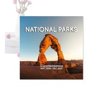 Calendrier mural des parcs nationaux 2024-2025,Calendrier des parcs nationaux - Calendrier mural mensuel | Calendrier avec collection de photos de septembre 2024 à décembre 2025 pour le scuo