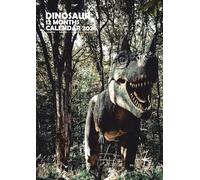 Calendrier mural Dinosaures, format A3, reliure à spirale, couleur unie, lot d'autocollants calendrier gratuits.