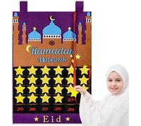 Calendrier mural du ramadan,Calendrier Ramadan pendentif,Calendrier mural en feutre,Calendrier du ramadan,Calendrier Ramadan pour Enfants,Calendrier du mois Ramadan feutre,Eid Mubarak Feutre
