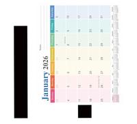 Calendrier mural éducatif 2026 à suspendre - Lecture en anglais - Papier épais - Facile à monter - Pour l'école, le bureau, la maison - Planificateur quotidien