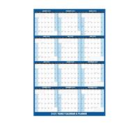 Calendrier mural effaçable 2025 - Calendrier annuel complet 32 x 48 pouces - Calendrier vertical horizontal effaçable pour une organisation facile, planification