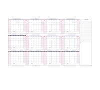 Calendrier mural effaçable à sec - 86,9 x 152,4 cm - Planificateur mural réutilisable et effaçable pour l'école, le lieu de travail, l'entraînement, la salle de classe, la maison