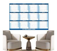 Calendrier mural effaçable à sec - Calendrier annuel 2025 32 X 48 Pouces | Calendrier mural 2025 | Calendrier Vertical Horizontal Réversible Sur 2 Côtés De Janvier à Décembre | Cale