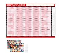 Calendrier mural effaçable à sec, planificateur 2025, outil de planification de 12 mois, robuste améliore l'organisation, facile à utiliser, adapté à la famille, ajoute de la commodité pour la maison