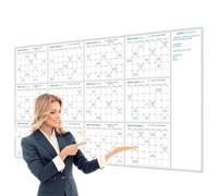 Calendrier Mural Effaçable À Sec - Planificateur Mural Réutilisable | Calendrier Annuel | Grand Éphéméride Vierge Non Daté | Poster Annuel Géant | Tableau Blanc | Planificateur Annuel
