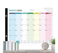 Calendrier mural effaçable à sec pour janvier 2026 à juin 2027 - Organiseur mural - Organisation mensuelle grand marqueur effaçable pour la maison, la cuisine, la salle de classe, le bureau, la