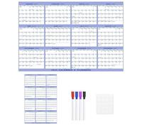 Calendrier mural effaçable - Planificateur effaçable à sec et humide, autocollant double face 36x24 pouces, organisateur mural de bureau à domicile, suivi d'horaire mensuel, hebdomadaire et annuel, ma