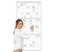 Calendrier mural effaçable : tableau blanc effaçable | Planification du tableau blanc 47,99 x 32,01 po avec zone de notes de liste de choses à faire pour le commerce de l'encre