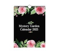 Calendrier mural en - Calendrier de jardin sombre 2025 - Décoration du calendrier du jardin sombre 2025 - Planificateur mural anglais avec dos en carton pour appartement, zone de travail