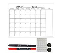 Calendrier mural en papier avec marqueurs et aimants, calendrier mensuel sans année pour salle de classe, salle à manger, chambre, appartement, étudiants, et adolescents