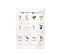 Calendrier mural en tissu 2025, serviette de calendrier pour 2025, serviette de calendrier en tissu tapisserie murale | Art mural populaire, ornements élégants pour la maison, torchon de cuisine de 12