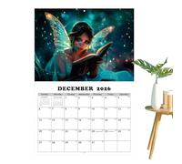 Calendrier Mural Fées 2026 | Calendrier de Planification Princesse Fée 2026 | Décor Journalier Décoratif Agenda pour Chambre Bureau Cuisine Salle d'Étude Décoration