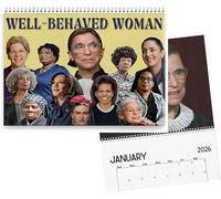 Calendrier mural féministe 2026 - Calendrier d'autonomisation « Femmes bien comportées », 27,9 x 21,6 cm, cadeau inspirant pour femme