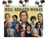Calendrier mural féministe 2026 - Calendrier d'autonomisation « Femmes bien comportées », 28 x 21,6 cm, cadeau créatif inspirant pour femme, décoration inspirante et élégante