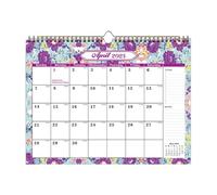 Calendrier mural floral 2025-2026 - Calendrier suspendu de 18 mois avec jours fériés internationaux | Calendrier décoratif pour la maison, l'école et la salle de classe | Idéal pour l'organisation et