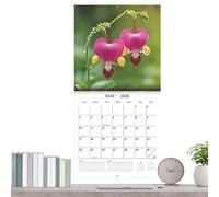 Calendrier mural floral - Calendrier des fleurs 2026 | 2026 Calendriers muraux | Outil de planification de date mensuel esthétique pour une école de voiture de voiture de cuisine