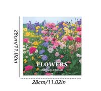 Calendrier mural floral - Calendrier mignon 2026, Planificateur esthétique, Mise en page mensuelle des dates, Inspiré du jardin décoratif | Calendriers de fleurs pour l'école, la voiture, la cuisine,