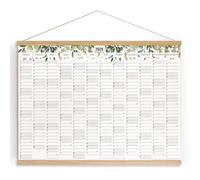 Calendrier mural français avec les jours fériés 2026 avec support en chêne de haute qualité - 50x70 cm