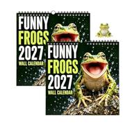 Calendrier Mural Funny Frogs 2027, Photographie de Grenouilles Amusante，2 | et Art de la Faune, Planificateur 12 Mois avec Grandes Cases d'Écriture pour Maison, Bureau, Étude la Nature
