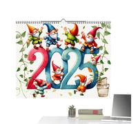 Calendrier Mural Gnome 2025,Calendrier Mural 2025 Avec Nain Mignon À Suspendre,Calendrier Amusant 2025,Planificateur Mural De Dessin Animé Mignon 12 Mois,Calendrier Mensuel Pour Les Amateurs De Jardin