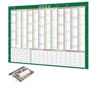 Calendrier Mural Grand Format 2026 | Agenda de Planning Grand Format 74x51cm avec Étiquettes Astuces,Organisation Décorative Murale,Pour Lecture Santé Mental Étude Tâches Scolaires Maison Vacances Fêt
