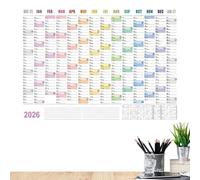 Calendrier Mural Grand Format 2026 Décoration Murale 74 X 51 Cm Avec