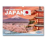 Calendrier mural japonais 2026 au format DIN A3 paysage voyage calendrier de voyage photos cadeau pour Noël ou anniversaire voyage calendrier mensuel architecture paysage nature calendrier japonais