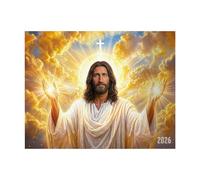 Calendrier mural Jesus 2026 - Planificateur Chrétien de Jésus pour les Activités | Calendrier 12, pour Maison Studio Église École du Dimanche Salle Familles Dévouées Croyants