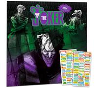 Calendrier mural Joker 2026 - Calendrier mural de luxe 2026 DC Comics Joker avec plus de 100 autocollants de rappel (cadeaux Batman, fournitures de bureau)