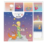 Calendrier mural Kiub Le Petit Prince avec sa Rose 30x30cm 16 mois (2025-2026)
