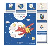 Calendrier mural Kiub Le Petit Prince en avion 30x30cm 16 mois (2025-2026)