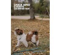 Calendrier mural Lhassa Apso Dog - Format A3 - Reliure à spirale - Couleur - Avec lot d'autocollants