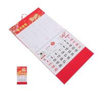 Calendrier Mural Lunaire Chinois 2027 Rouge en Papier | Almanach Traditionnel, Dates Importantes et Nouvel An Chinois, Mise en Page Claire, Style Moderne