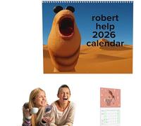Calendrier mural Marcus le Ver 2026 : Cadeau hilarant inspiré du mème VR Chat, blague internet de Robert Help, agenda suspendu de 12 mois pour les gamers et les fans de mèmes (1Pc)